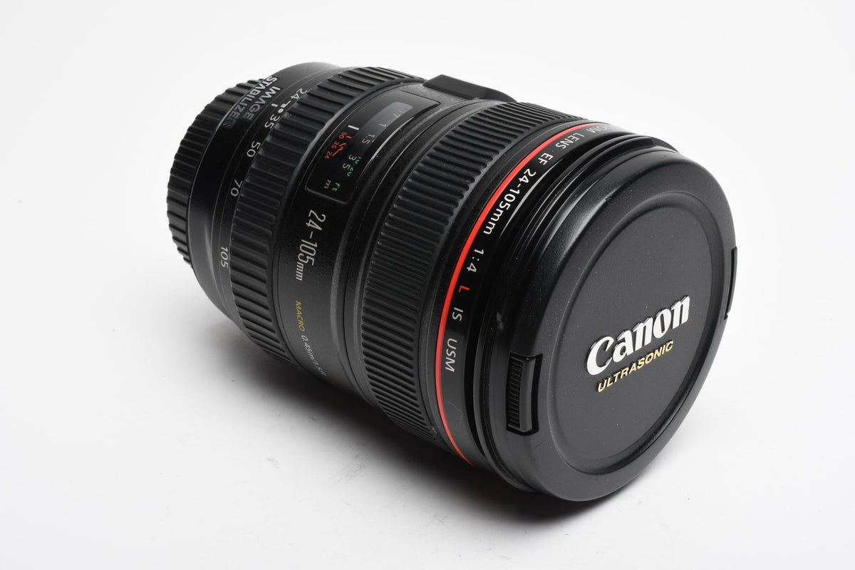 Canon EF 24-105mm f4L IS USM zoom lens, Caps, Clean and sharp!