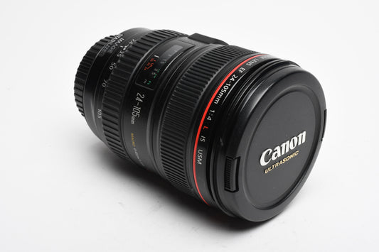 Canon EF 24-105mm f4L IS USM zoom lens, Caps, Clean and sharp!