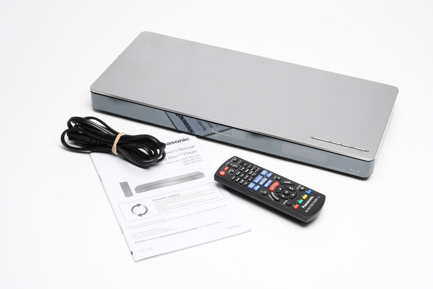 Panasonic DMP-BDT460 Blue ray CD player, remote+manual, Great