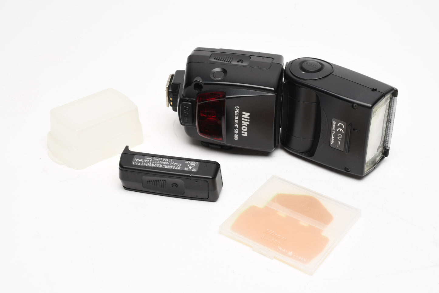 Nikon SB-800 Speedlight flash w/diffuser, extra chamber, cover, filters, Clean