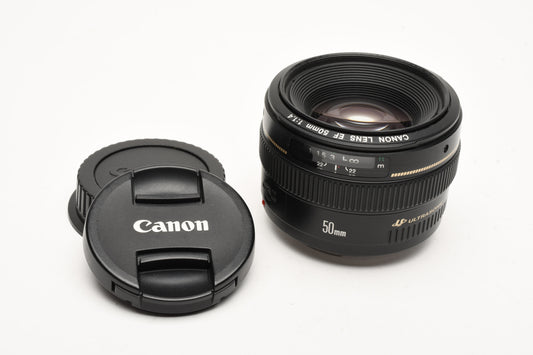 Canon EF 50mm f1.4 USM Lens, Caps, Mint-