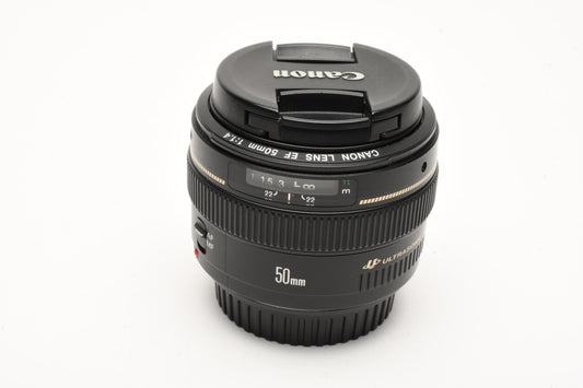 Canon EF 50mm f1.4 USM Lens, Caps, Mint-