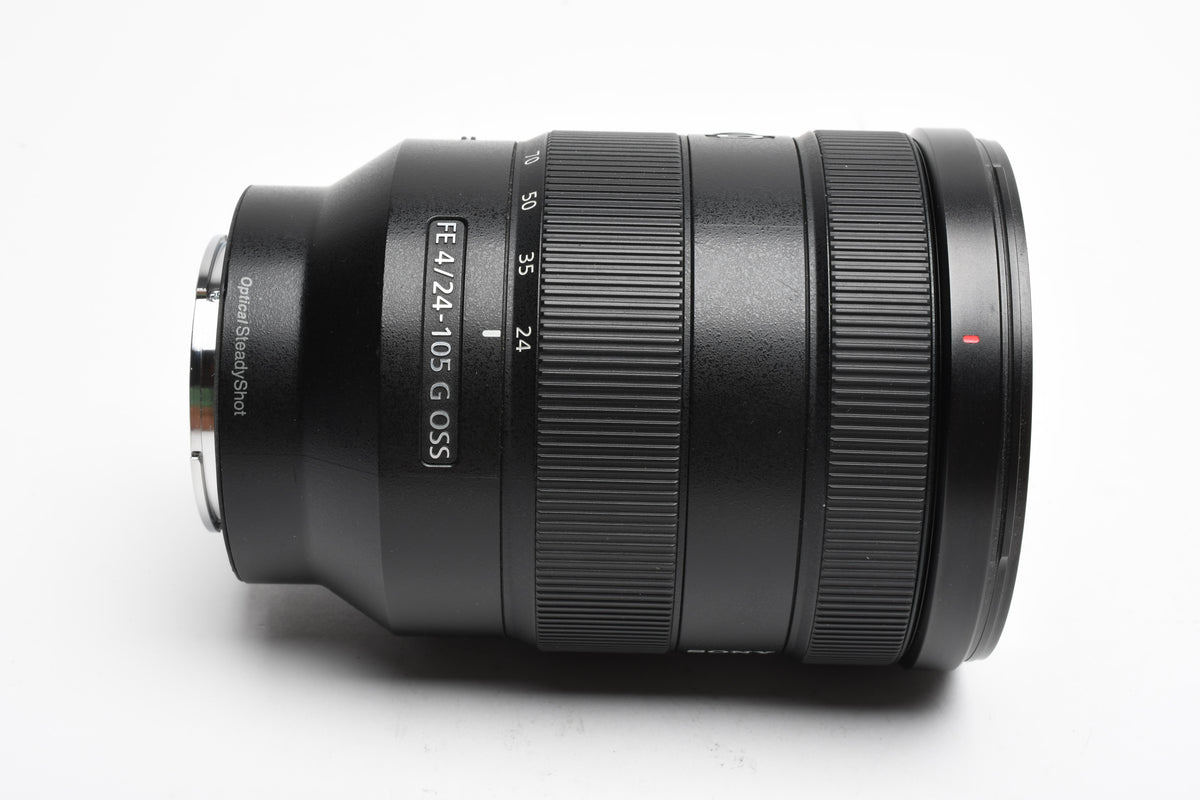 Sony FE 24-105mm f4 GM OSS zoom lens, hood, caps, UV, Very clean & sharp
