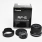 Canon RF-S 10-18mm f4.5-6.3 IS STM zoom lens, Hood, Mint, Boxed, USA