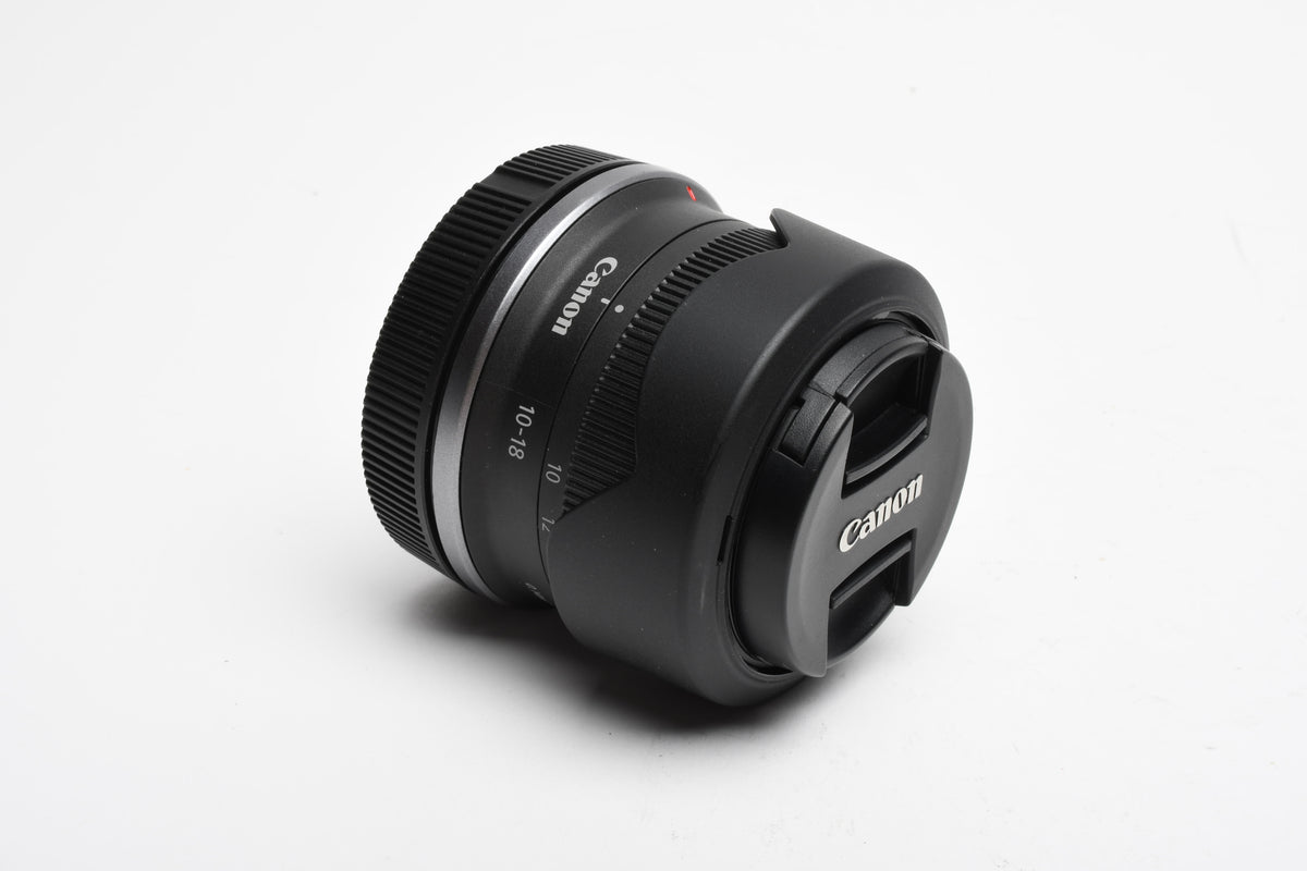 Canon RF-S 10-18mm f4.5-6.3 IS STM zoom lens, Hood, Mint, Boxed, USA