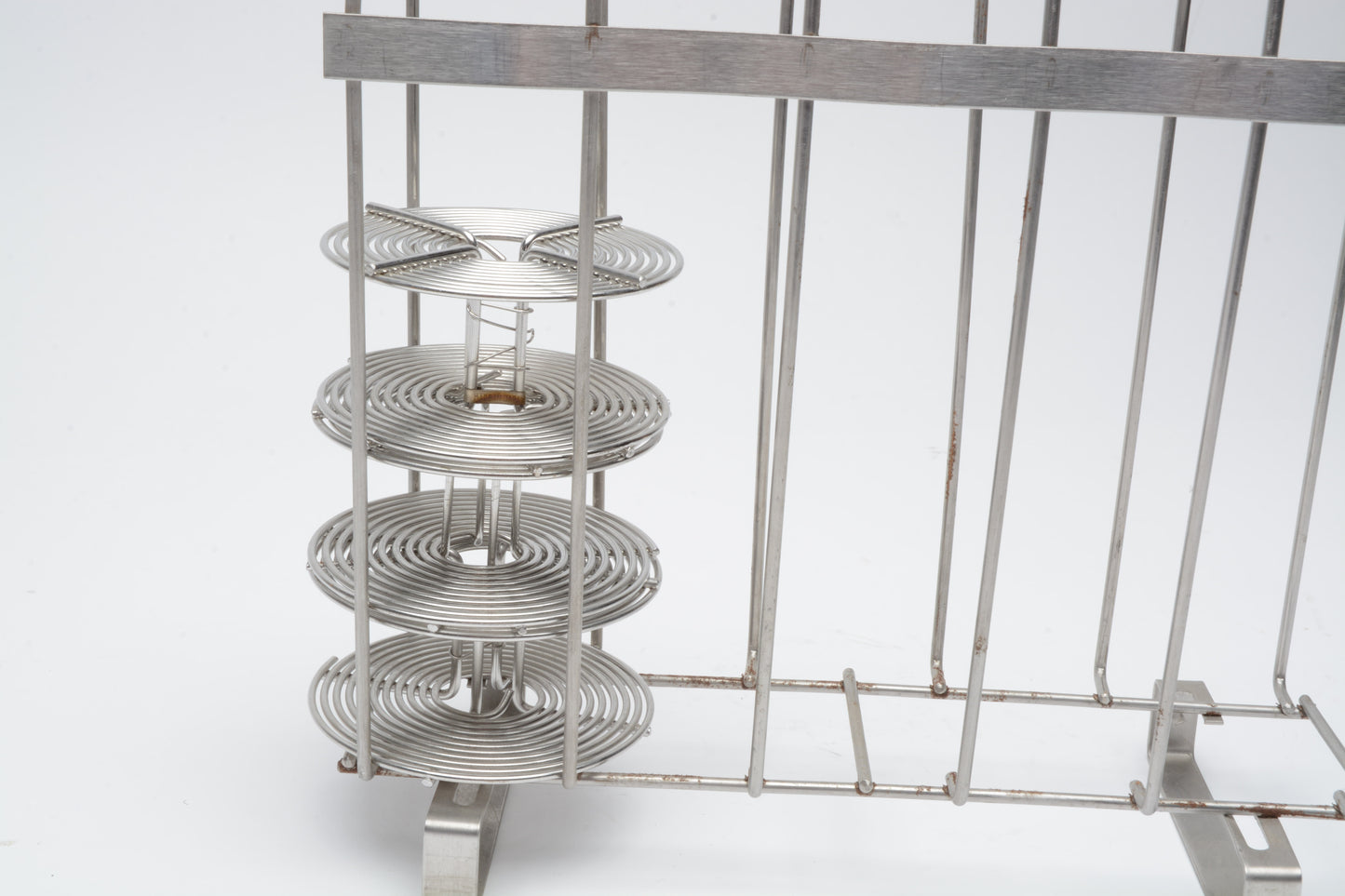 Stainless steel 35mm bulk film holder tray w/3X 35mm reels, Holds 15 Reels