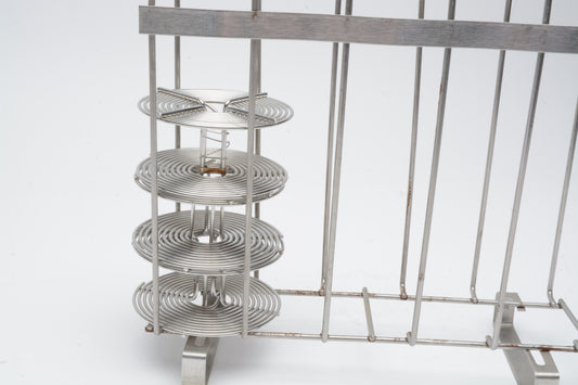 Stainless steel 35mm bulk film holder tray w/3X 35mm reels, Holds 15 Reels