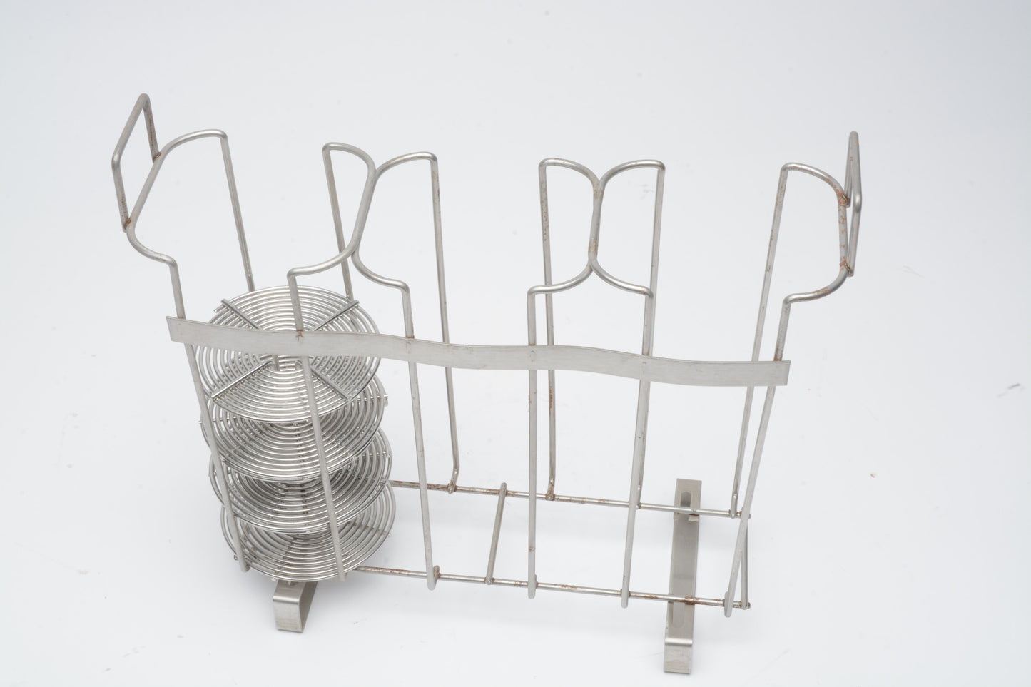 Stainless steel 35mm bulk film holder tray w/3X 35mm reels, Holds 15 Reels