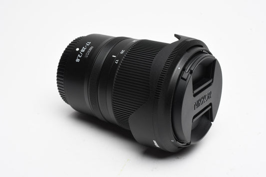 Nikon Nikkor Z  17-28mm f2.8 S Zoom lens, Hood+Caps, Mint-