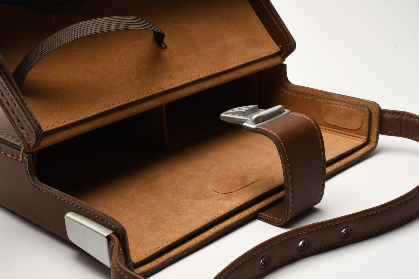 Polaroid folding SX70 series genuine thin brown fitted case, great