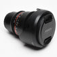 Rokinon 16mm T2.2 ED AS UMC CS II for Micro 4/3 mount, Hood+Pouch, Mint-