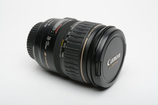 Canon EF 28-135mm f3.5-5.6 IS zoom lens, caps, nice & clean!