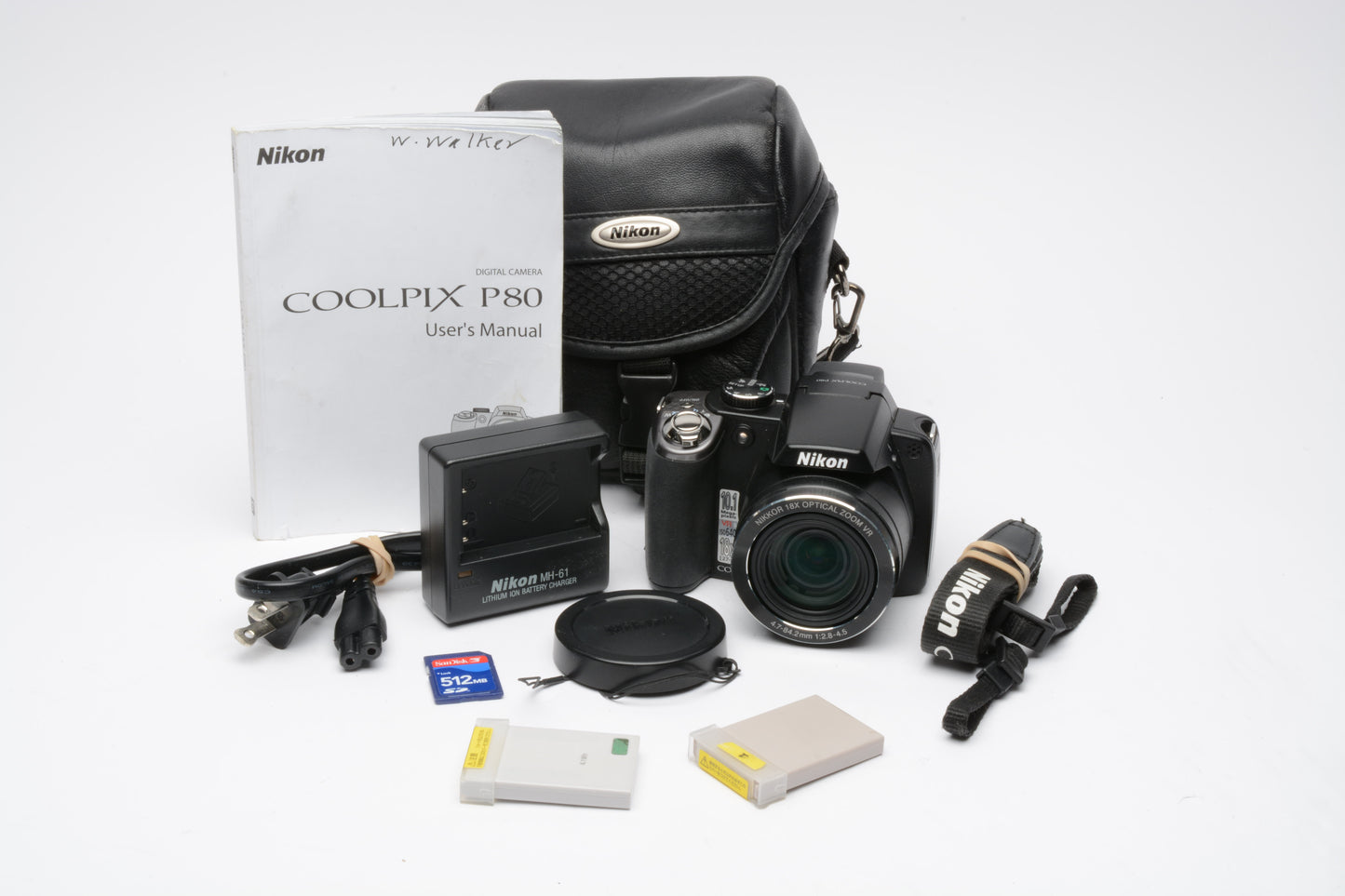 Nikon Coolpix P80 10.1MP digital Point&Shoot camera, 2batts + SD card, tested