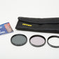 Tiffen set of 3 62mm filters (Enhancing, Circular Polarizer, UV), in pouch, very clean