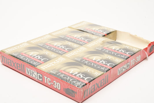 7X New Sealed Maxell VHS-C TC-30 30 Minute Cassettes