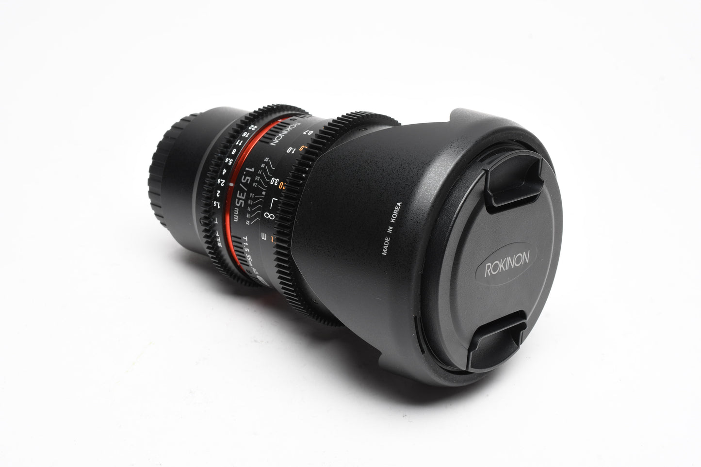 Rokinon 35mm T1.5 AS IF UMC II for Micro 4/3 mount, Hood+Pouch, Mint-