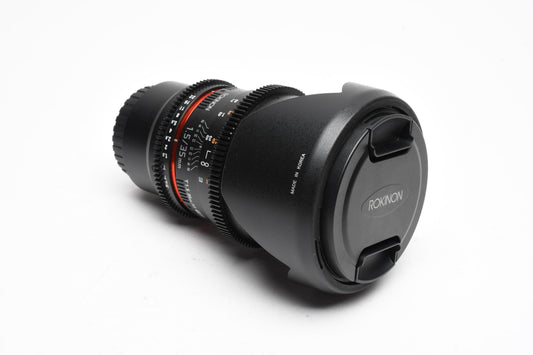 Rokinon 35mm T1.5 AS IF UMC II for Micro 4/3 mount, Hood+Pouch, Mint-