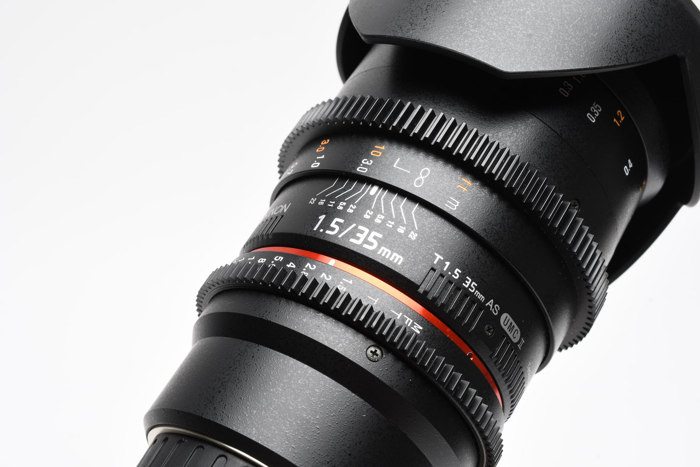 Rokinon 35mm T1.5 AS IF UMC II for Micro 4/3 mount, Hood+Pouch, Mint-