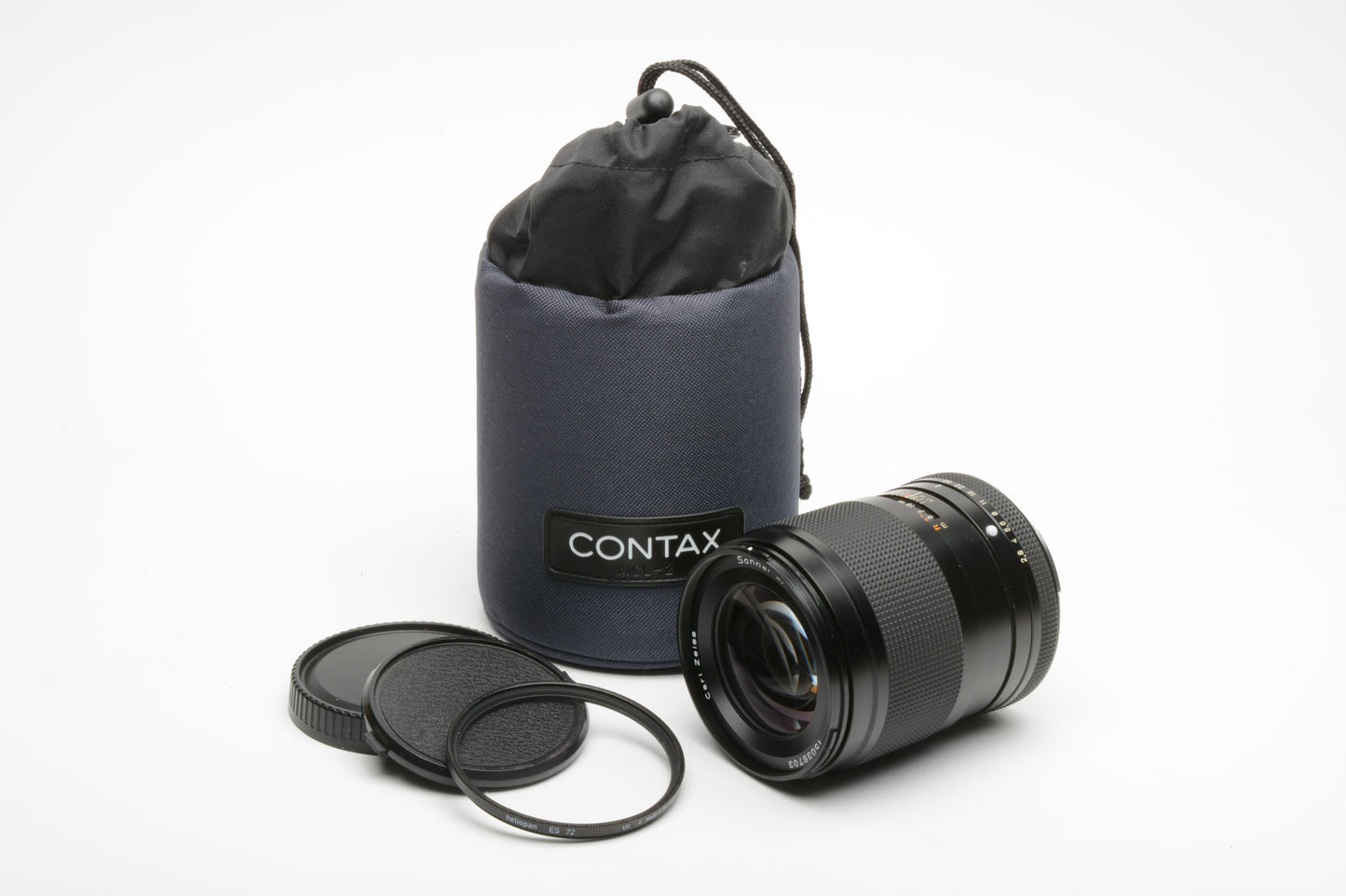 Contax 645 Zeiss T* 140mm f2.8 Sonnar lens, caps, pouch + Helio UV, sharp!