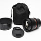 Rokinon 85mm T1.5 AS IF UMC II for Micro 4/3 mount, Hood+Pouch, Mint-