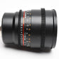 Rokinon 85mm T1.5 AS IF UMC II for Micro 4/3 mount, Hood+Pouch, Mint-