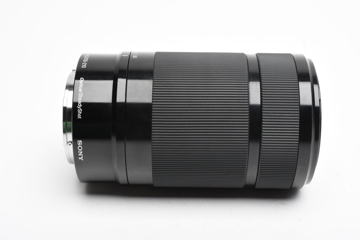 Sony 55-210mm f4.5-6.3 OSS zoom lens (Black) w/Lens caps, Lens hood
