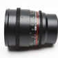 Rokinon 85mm T1.5 AS IF UMC II for Micro 4/3 mount, Hood+Pouch, Mint-
