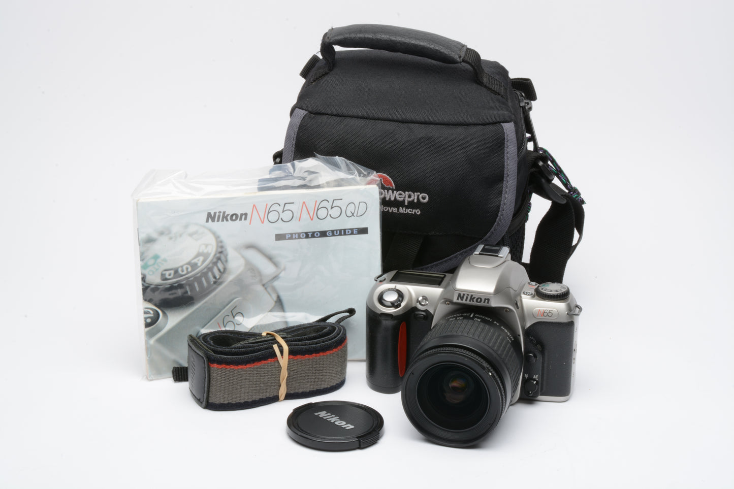 Nikon N65 35mm SLR w/AF 28-80mm zoom, Lowepro case, manuals, tested, great