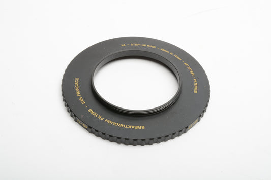 Breakthrough Photography 49-72mm step-up ring, Nice quality