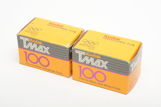Kodak TMAX 100ASA B&W 135-24 film (2 Rolls of 24 exp.) Expired 08/2000