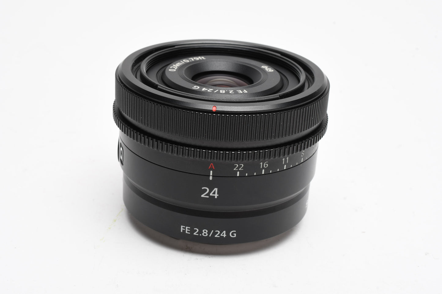 Sony FE 24mm 24 f/2.8 f2.8 G Lens, Hood, Caps, Mint-