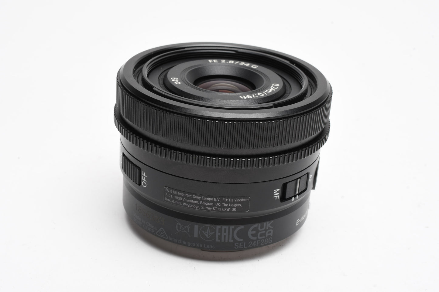 Sony FE 24mm 24 f/2.8 f2.8 G Lens, Hood, Caps, Mint-