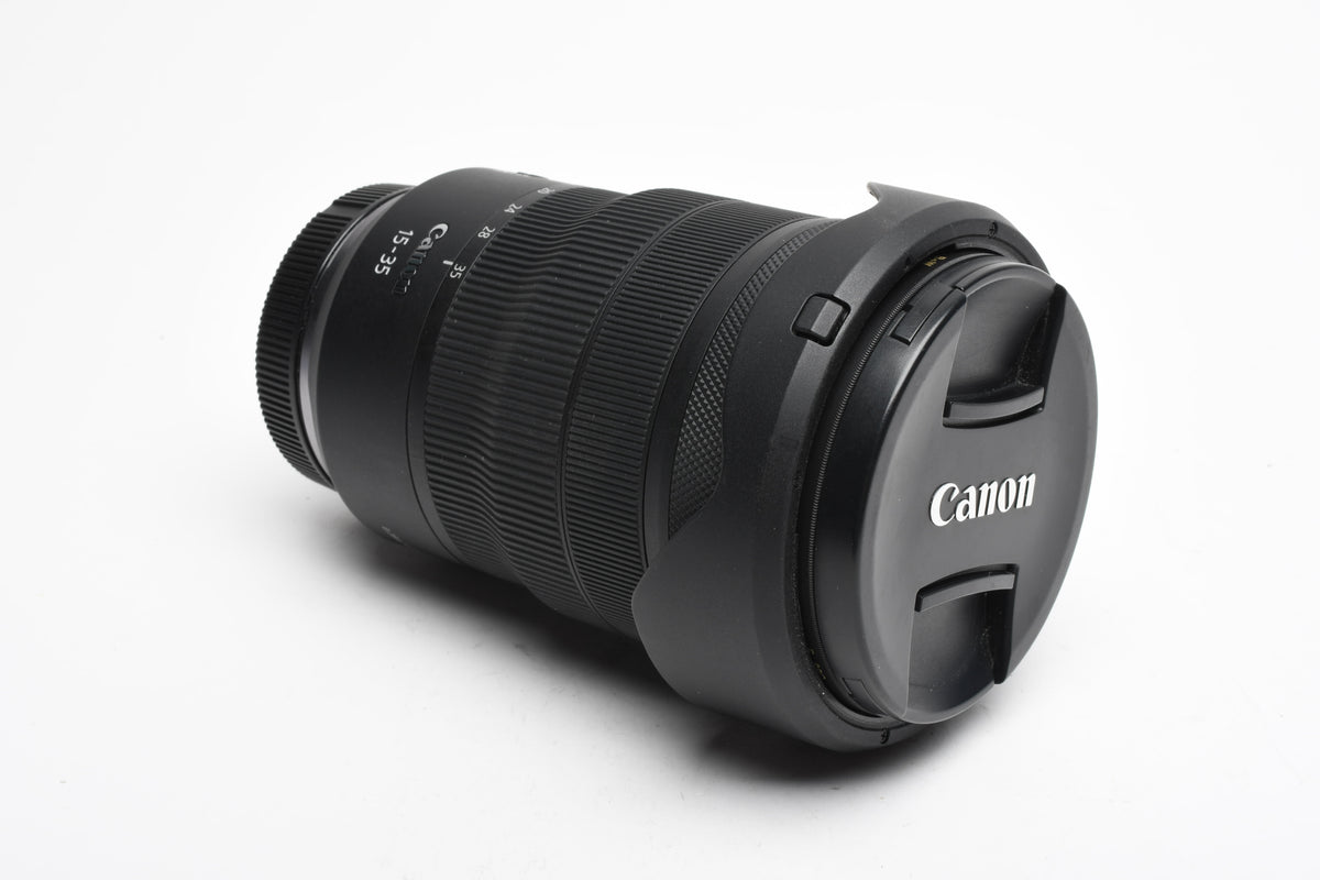 Canon RF 15-35mm f2.8 zoom lens w/Hood, Caps, B+W UV, Mint- USA