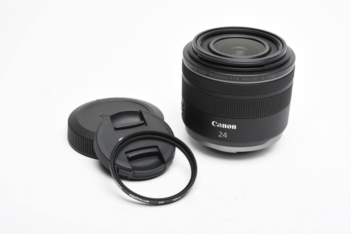 Canon RF 24mm f1.8 Macro IS STM Lens # 5668C002 + UV, Mint-