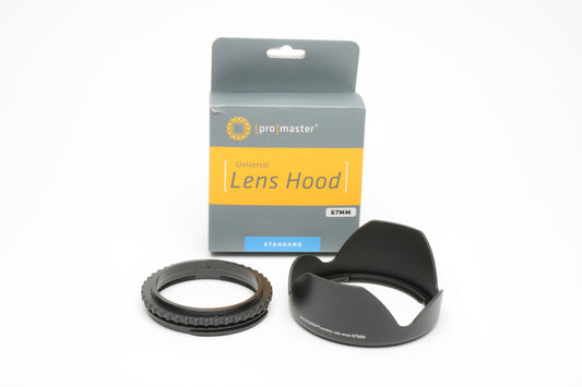 Promaster universal petal 67mm lens hood, NIB