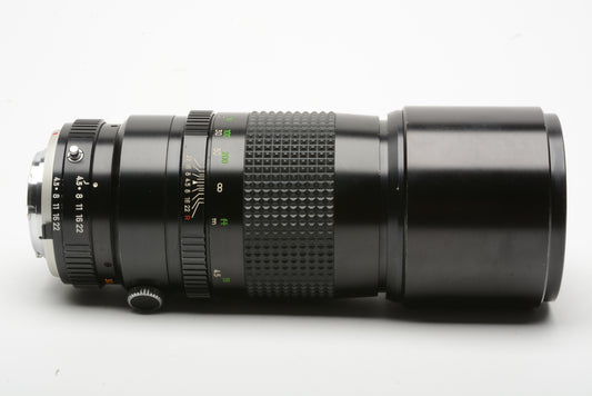 Minolta MC Tele-Rokkor HF 300mm F4 MD Mount, caps