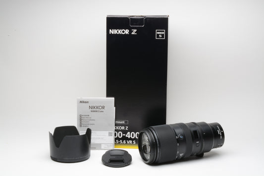 Nikon Nikkor Z 100-400mm f4.5-5.6 VR S zoom, boxed, USA, Mint