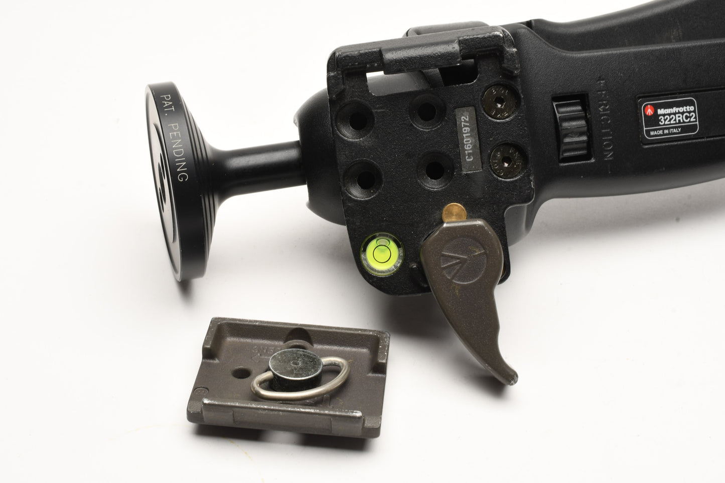 Manfrotto 322RC2 Grip Action ball head w/QR plate, Tested, Great!