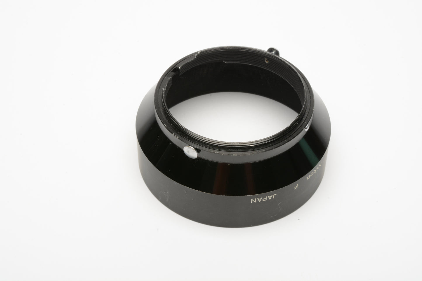 Nikon 50mm 58mm F1.4 metal lens hood, snap-on mount, 52mm, clean
