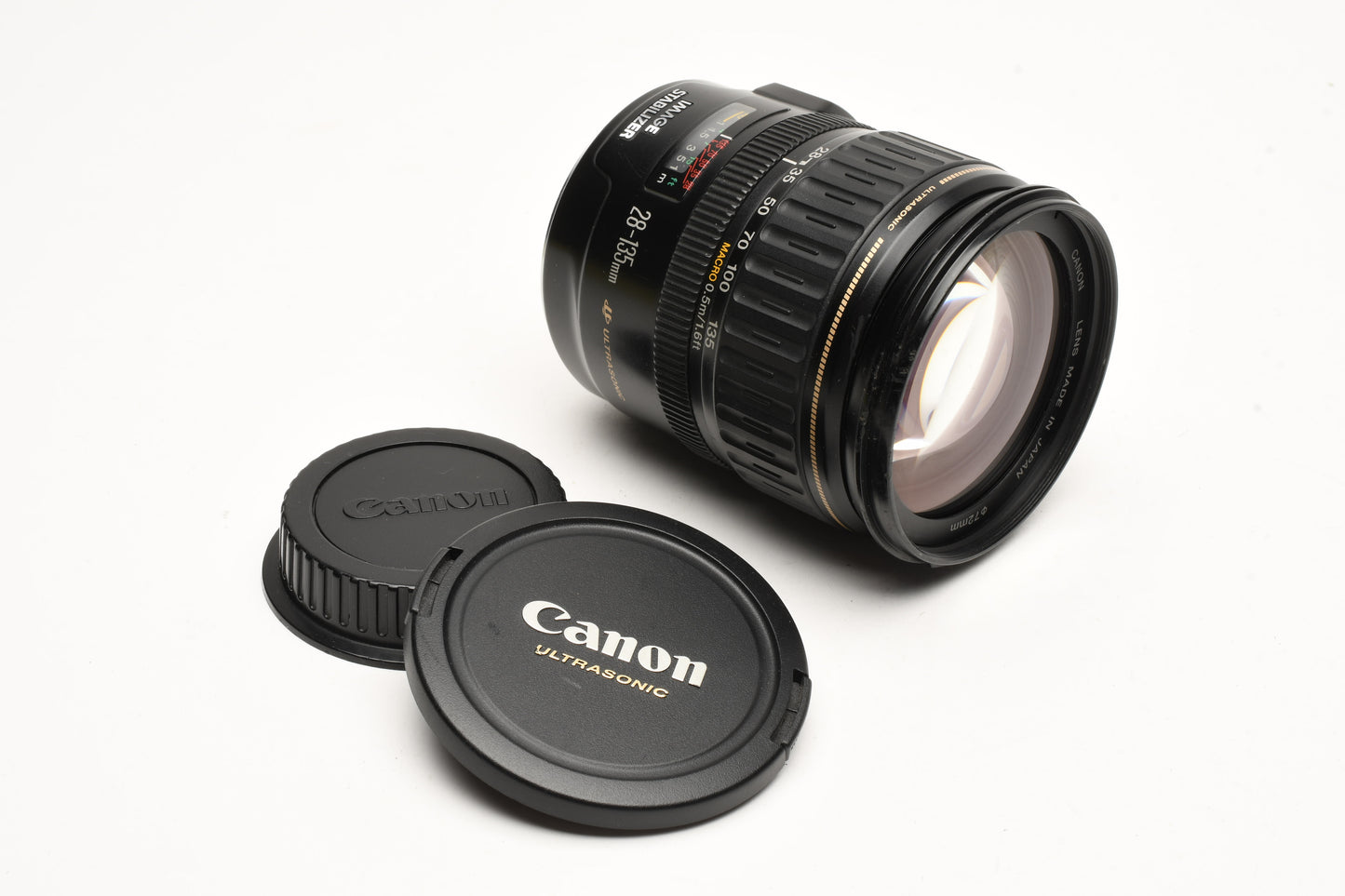 Canon EF 28-135mm f3.5-5.6 IS USM zoom lens, caps, tested, good!