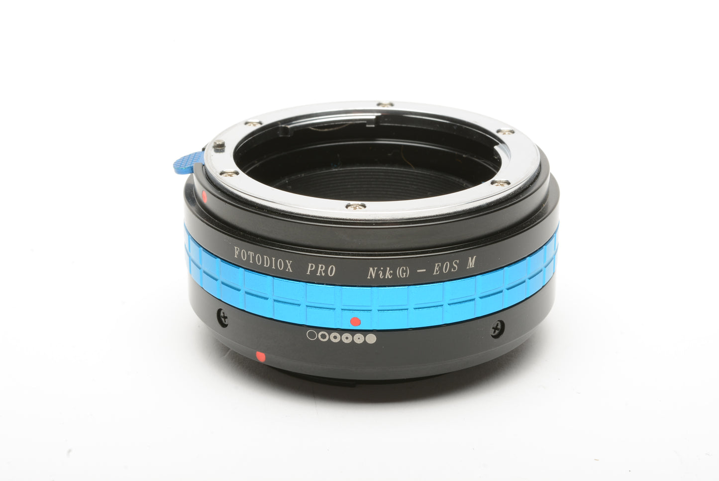 Fotodiox Pro Nikon G to EOS M mount converter, caps, clean