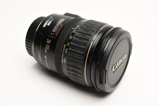 Canon EF 28-135mm f3.5-5.6 IS USM zoom lens, caps, tested, good!