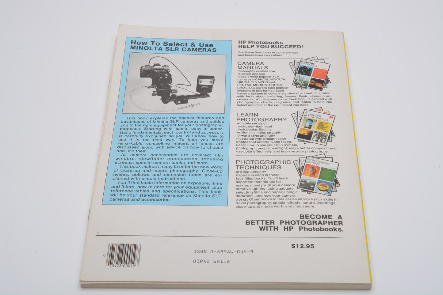 How to Select & Use Minolta SLR Cameras by Carl Shipman - Stiffened Paperback