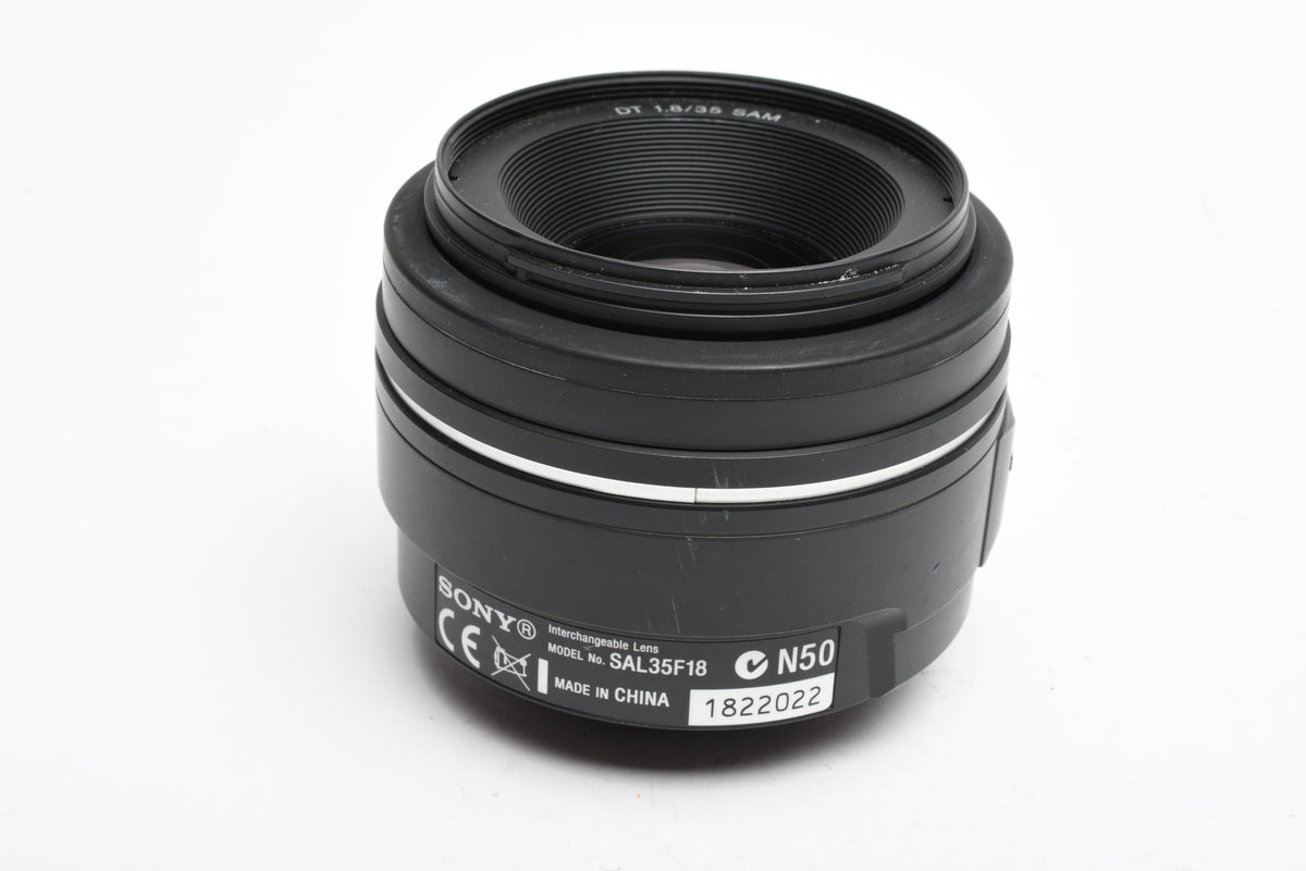 Sony AF 35mm f1.8 DT SAM lens, caps, Good! For A-Mount