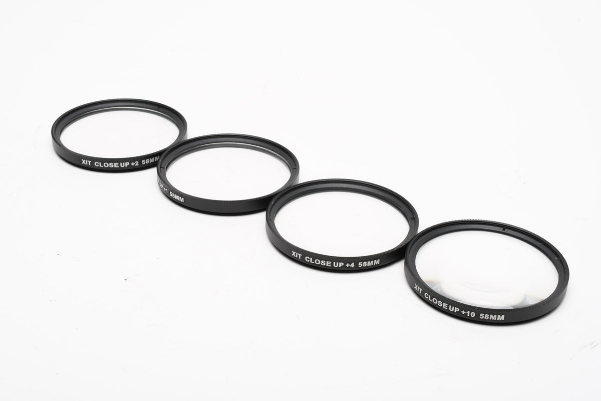 XIT 58mm close-up filter set +1, +2, +4, +10, Very clean, Boxed