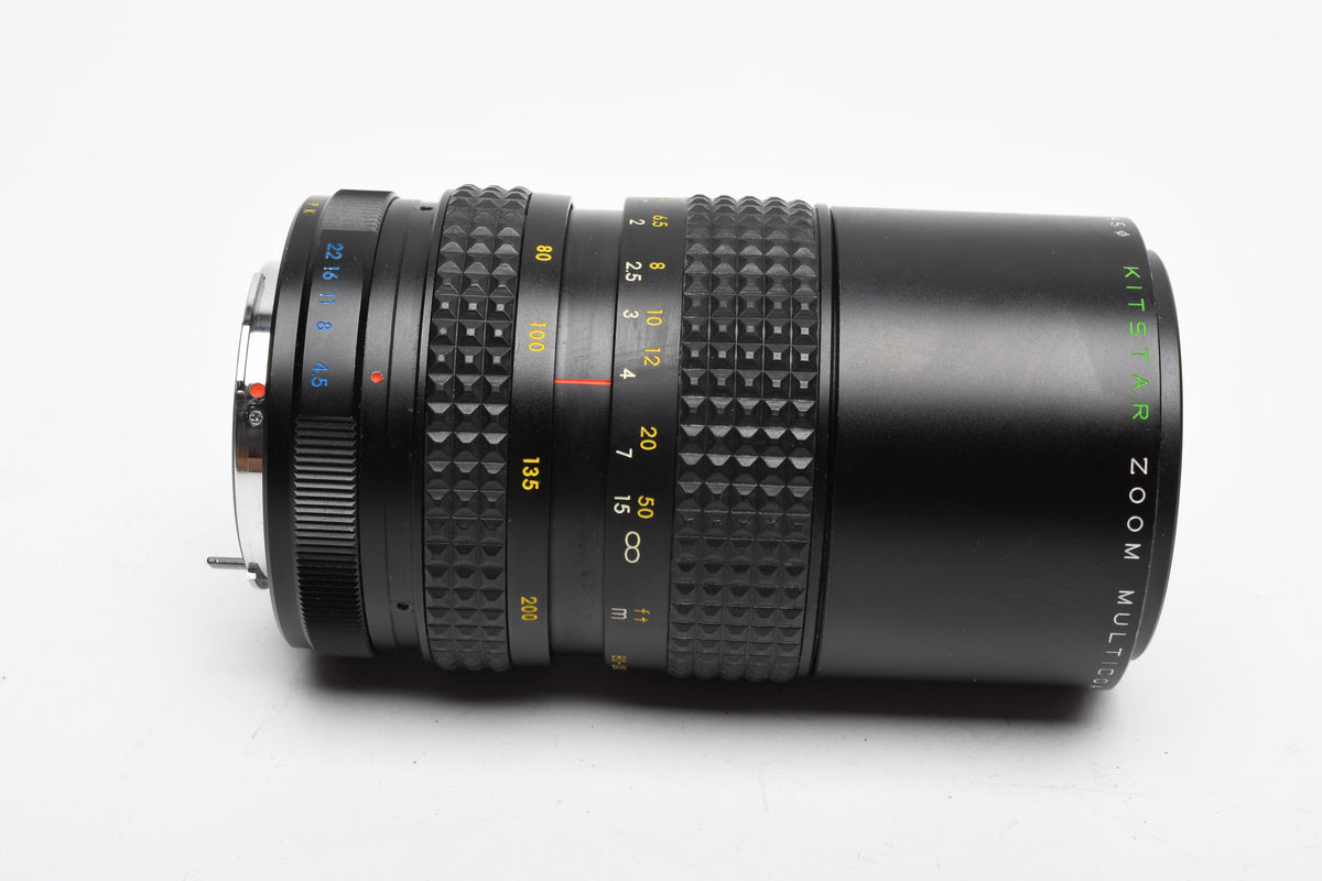 KitStar 80-200mm f4.5 zoom lens, caps, Pentax PK Mount, UV, Tested