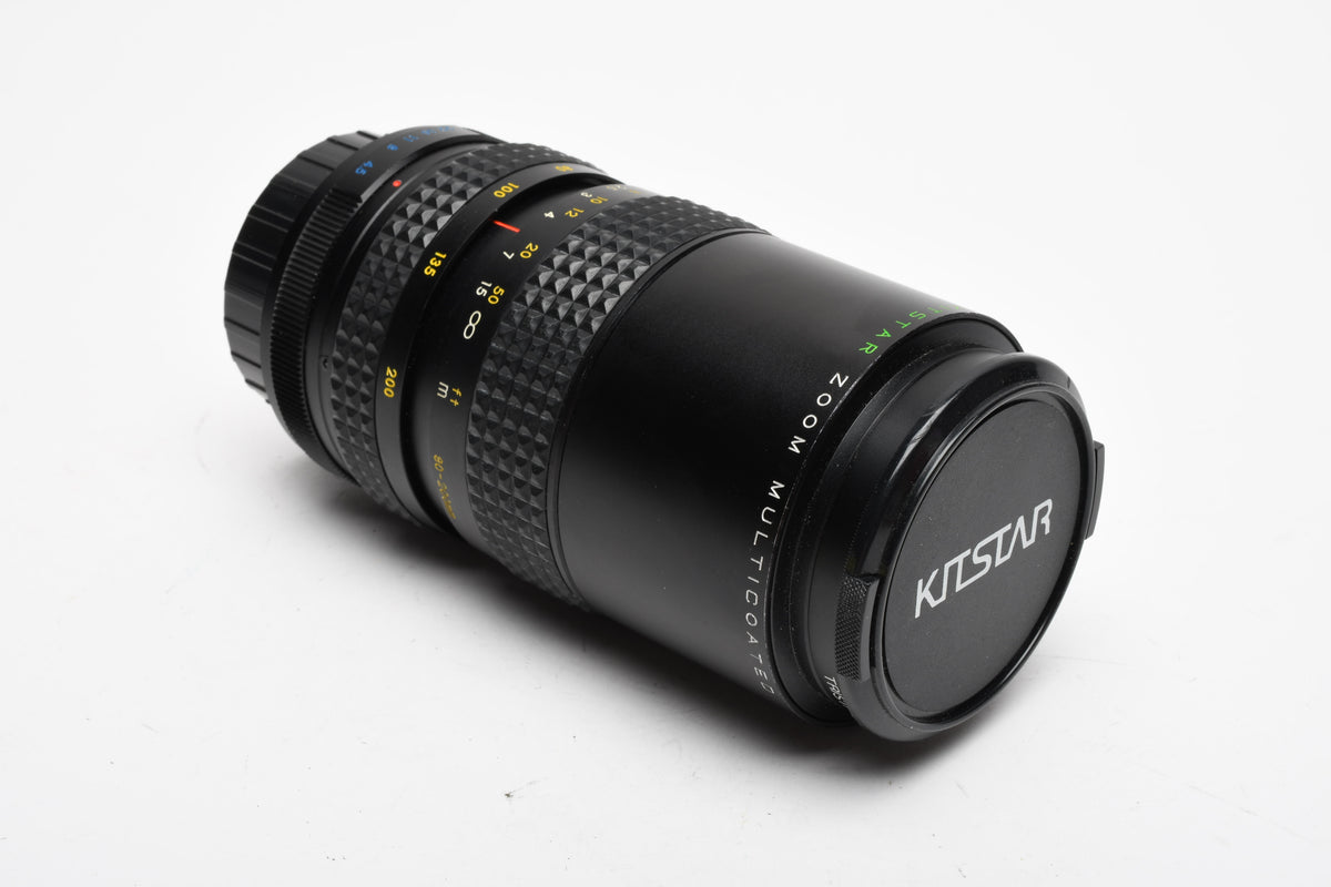 KitStar 80-200mm f4.5 zoom lens, caps, Pentax PK Mount, UV, Tested