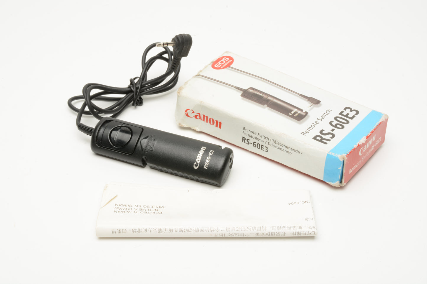 Canon RS60-E3 wired remote cable release, Mint, Genuine Canon