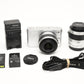 Nikon J1 (Silver) 2-Lens Kit w/10-30mm and 30-110mm lenses, 2Batts, Tested