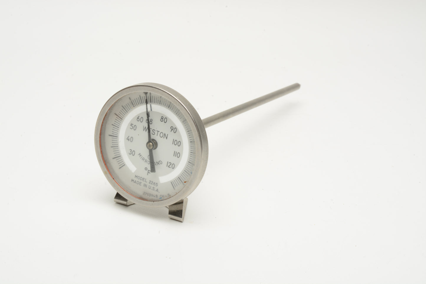 Weston Stainless Steel Dial Photographic Thermometer 1.5" #2265, Clean